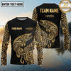 Maxcorners Fishing Black Gold Tribal Hook Design Custom Name & Team Name 3D Shirts (13 Breeds)