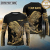Maxcorners Fishing Black Gold Maul Tribal Water Splash Design Custom Name & Team Name 3D Shirts (13 Breeds)