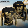Maxcorners Fishing Black Gold Maul Tribal Water Splash Design Custom Name & Team Name 3D Shirts (13 Breeds)