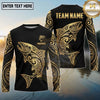 Maxcorners Fishing Black Gold Tribal Swirl Design Custom Name & Team Name 3D Shirts (13 Breeds)