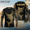 Maxcorners Fishing Black Gold Tribal Swirl Design Custom Name & Team Name 3D Shirts (13 Breeds)