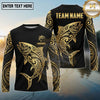 Maxcorners Fishing Black Gold Tribal Swirl Design Custom Name & Team Name 3D Shirts (13 Breeds)