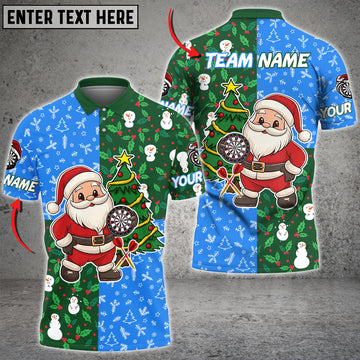 Maxcorners Darts Santa Xmas Personalized Name, Team Name 3D Shirt (3 colors)