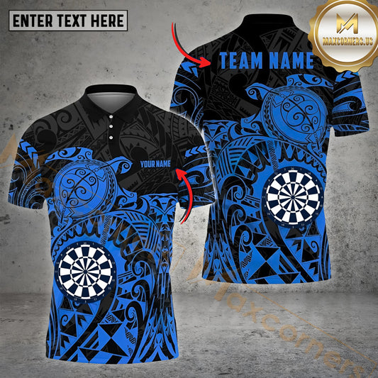 Maxcorners Darts Maori Turtle Pattern Multicolor Options Personalized Name, Team Name 3D Shirt (4 Colors)