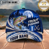Maxcorners Fishing Full Moon Forest Night Water Splash Fish Hooks Personalized Name Unisex Classic Cap
