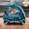 Maxcorners Fishing Water Ripple Splash Swirl Blue Fish Hooks Personalized Name Unisex Classic Cap