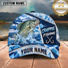 Maxcorners Fishing Ice Splash Glacier Crystal Pattern Fish Hooks Personalized Name Unisex Classic Cap