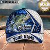 Maxcorners Fishing Fishing Net Pattern Night Forest Water Splash Fish Hooks Personalized Name Unisex Classic Cap