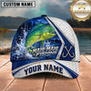 Maxcorners Fishing Fishing Net Pattern Night Forest Water Splash Fish Hooks Personalized Name Unisex Classic Cap