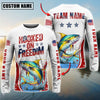 Maxcorners Fishing USA Flag Pattern Sun Protection Personalized Name Team Name 3D Shirts (6 Fish Species)