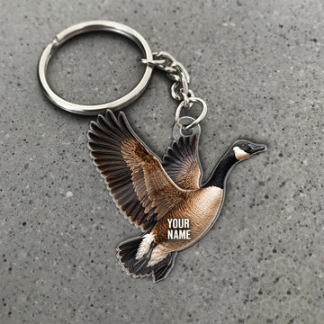 Maxcorners Canada Goose Flying Waterfowl Design Custom Name Hunting Custom Gift 2D Flat Acrylic Ornament, Keychain