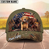 Maxcorners Hunting Labradors Patriotic American Flag Duck Hunter Personalized Name Unisex 3D Cap