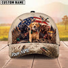 Maxcorners Hunting Labradors Patriotic American Flag Duck Hunter Personalized Name Unisex 3D Cap