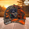 Maxcorners Hunting Dog Duck Hunter Blaze Orange Camo Personalized Name Unisex 3D Cap