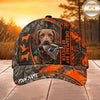 Maxcorners Hunting Dog Duck Hunter Blaze Orange Camo Personalized Name Unisex 3D Cap