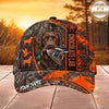 Maxcorners Hunting Dog Duck Hunter Blaze Orange Camo Personalized Name Unisex 3D Cap