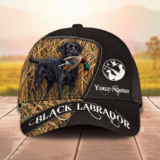 Maxcorners Waterfowl Hunter Dog Mallard Duck Camo Personalized Name Unisex 3D Cap