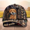 Maxcorners American Hunter Dog Patriotic Flag Duck Hunting Personalized Name Unisex 3D Cap