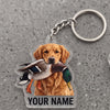 Maxcorners Golden Retriever Duck Hunting Personalized Name Ornament And Keychain Custom Gift For Hunters 2D Flat