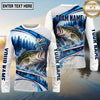(13 Breeds) Maxcorners Fishing Pine Forest Water Splash White Blue Curved Panels Honeycomb Mesh Custom Team Name Personalized Name 3D Long Sleeve Shirt