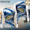 (13 Breeds) Maxcorners Fishing Pine Forest Water Splash White Blue Curved Panels Honeycomb Mesh Custom Team Name Personalized Name 3D Long Sleeve Shirt