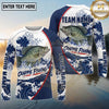 (13 Breeds) Maxcorners Fishing Great Wave Water Splash Navy Blue White Swirls Hexagon Mesh Custom Team Name Personalized Name 3D Long Sleeve Shirt