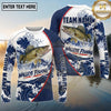 (13 Breeds) Maxcorners Fishing Great Wave Water Splash Navy Blue White Swirls Hexagon Mesh Custom Team Name Personalized Name 3D Long Sleeve Shirt
