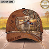 Maxcorners Dog Hunting Bird Hunter Pheasant In Mouth Cattails Camouflage Frame Personalized Name 3D Cap