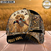 Maxcorners Dog Hunting Bird Hunting Flying Pheasants Reeds Camo Crest Personalized Name 3D Cap
