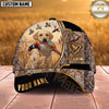 Maxcorners Dog Hunting Bird Hunting Flying Pheasants Reeds Camo Crest Personalized Name 3D Cap