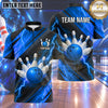 Maxcorners Bowling Electric Lightning Bolt Impact Bowling Ball Strike Crashing Pins Carbon Fiber Texture Multi Options Personalized Name, Team Name Unisex 3D Shirt (4 Colors)