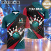 Maxcorners Bowling Diagonal Racing Stripes Bowling Ball Impact Crashing Pins Carbon Fiber Pattern Multi Options Personalized Name, Team Name Unisex 3D Shirt (4 Colors)