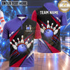 Maxcorners Bowling Diagonal Racing Stripes Bowling Ball Impact Crashing Pins Carbon Fiber Pattern Multi Options Personalized Name, Team Name Unisex 3D Shirt (4 Colors)