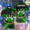 Maxcorners Bowling Fast Motion Speed Rings Bowling Ball Strike Crashing Pins Dynamic Geometric Pattern Multi Options Personalized Name, Team Name Unisex 3D Shirt (4 Colors)