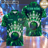 Maxcorners Bowling Diamond Crystal Pattern Royal Crown Bowling Ball Strike Crashing Pins Multi Options Personalized Name, Team Name Unisex 3D Shirt (4 Colors)