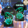 Maxcorners Bowling Venomous Snake Viper Flame Aura Smoke Bowling Ball Strike Crashing Pins Multi Options Personalized Name, Team Name Unisex 3D Shirt (4 Colors)