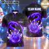 Maxcorners Bowling Venomous Snake Viper Flame Aura Smoke Bowling Ball Strike Crashing Pins Multi Options Personalized Name, Team Name Unisex 3D Shirt (4 Colors)