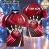 Maxcorners Bowling Bowling Ball Speed Motion Lines Crashing Pins Carbon Fiber Honeycomb Texture Multi Options Personalized Name, Team Name Unisex 3D Shirt (4 Colors)