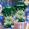 Maxcorners Bowling Shattered Glass Ice Crystals Explosive Impact Bowling Ball Strike Crashing Pins Multi Options Personalized Name, Team Name Unisex 3D Shirt (4 Colors)