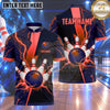 Maxcorners Bowling Electric Lightning Strike Power Bowling Ball Crashing Pins Dynamic Energy Lines Multi Options Personalized Name, Team Name Unisex 3D Shirt (4 Colors)