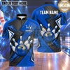 Maxcorners Bowling Flame Bowling Ball Crashing Pins Carbon Fiber Texture Racing Stripes Multi Options Personalized Name, Team Name Unisex 3D Shirt (5 Colors)