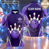 Maxcorners Bowling Bowling Ball Crashing Pins Sleek Shield Frame Carbon Fiber Geometric Texture Multi Options Personalized Name, Team Name Unisex 3D Shirt (4 Colors)