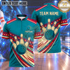 Maxcorners Bowling Patriotic Stars Stripes Racing Motion Lines Bowling Ball Strike Crashing Pins Multi Options Personalized Name, Team Name Unisex 3D Shirt (4 Colors)