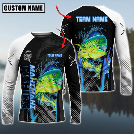Maxcorner Fishing The Fury Of Thunder Pattern Personalized 3D Long Sleeve Shirt (8 Fish Species)