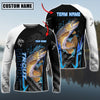 Maxcorner Fishing The Fury Of Thunder Pattern Personalized 3D Long Sleeve Shirt (8 Fish Species)
