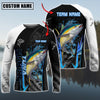 Maxcorner Fishing The Fury Of Thunder Pattern Personalized 3D Long Sleeve Shirt (8 Fish Species)