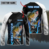 Maxcorner Fishing The Fury Of Thunder Pattern Personalized 3D Long Sleeve Shirt (8 Fish Species)