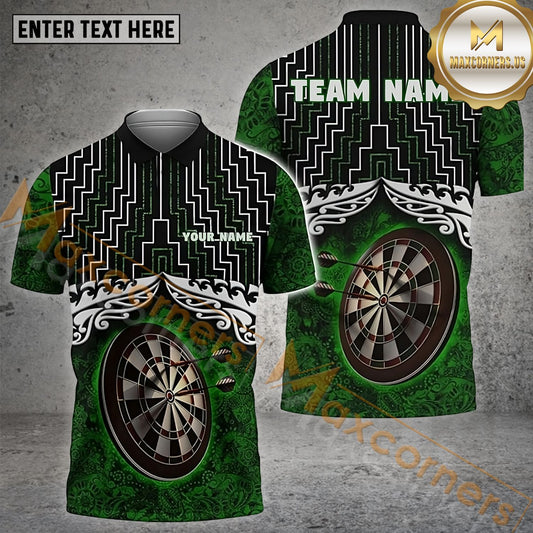 Maxcorners Darts Maori Pattern Multicolor Options Personalized Name, Team Name 3D Polo Shirt (4 Colors)