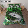 Maxcorners Fishing Green Honeycomb Personalized Name Unisex 3D Bedding Set