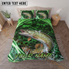 Maxcorners Fishing Green Honeycomb Personalized Name Unisex 3D Bedding Set